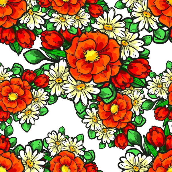 Seamless beautiful floral pattern — Stock Vector