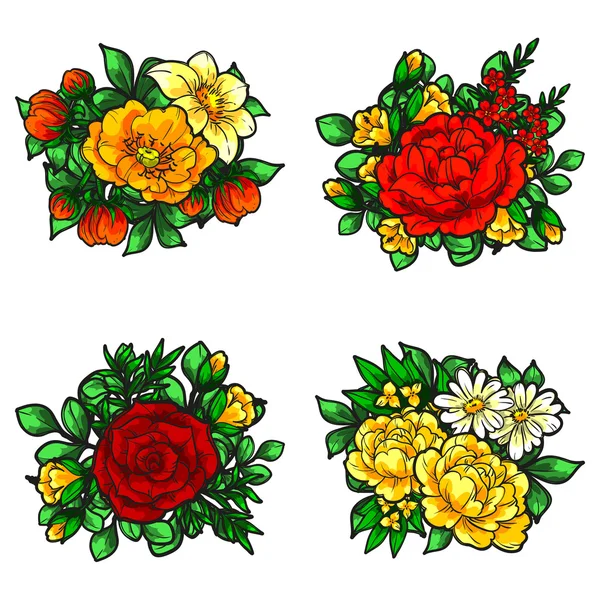 Ornamento floral floreciente — Archivo Imágenes Vectoriales