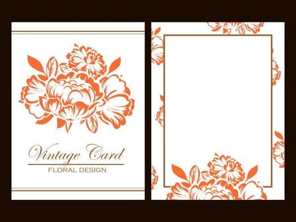 Conjunto de tarjetas invitacionales florales vintage — Archivo Imágenes Vectoriales
