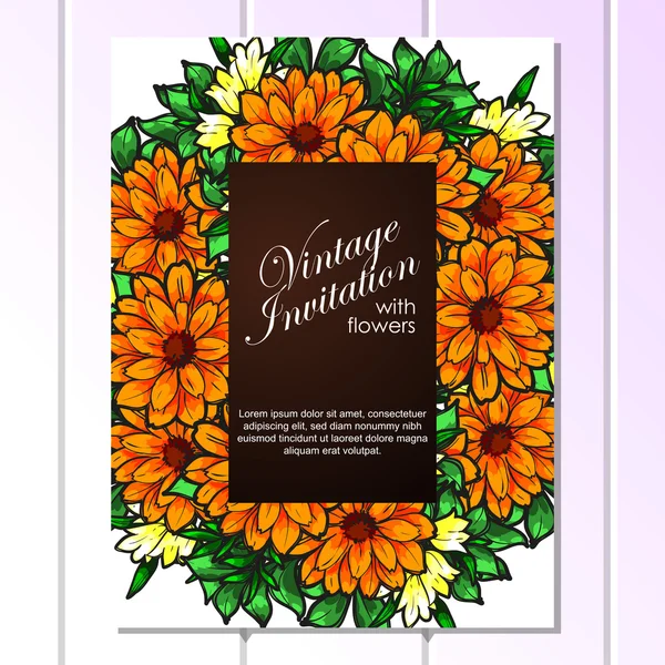 Ornamento floral florescente — Vetor de Stock