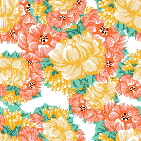 Patrón floral hermoso sin costuras — Vector de stock