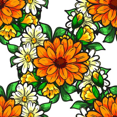 Sorunsuz güzel çiçek desenli