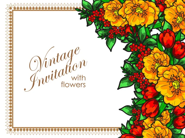 Ornamento floral floreciente — Vector de stock