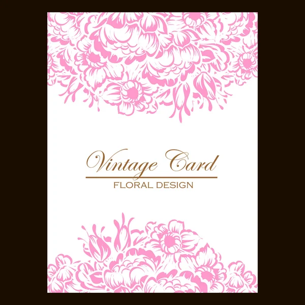 CARTE D'INVITATION FLORALE VINTAGE — Image vectorielle