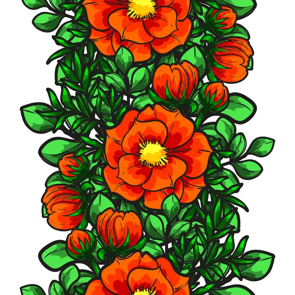 Ornamento floral floreciente — Vector de stock