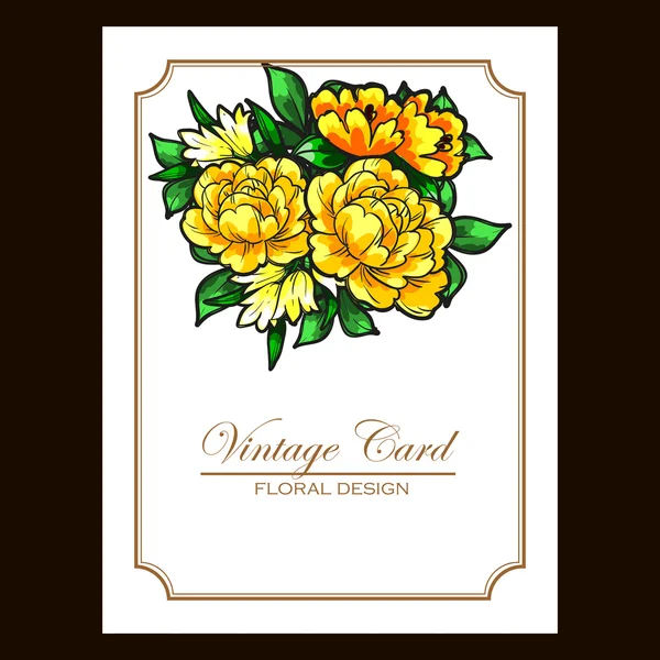 Цветочный винтажный пригласительный билет — стоковый вектор