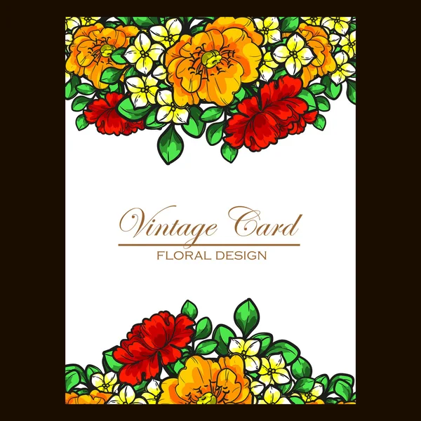 Цветочный винтажный пригласительный билет — стоковый вектор