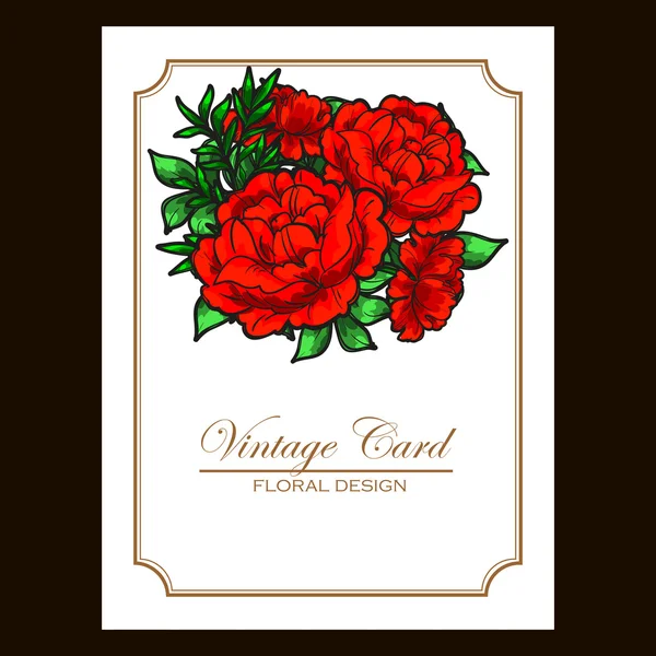 Tarjeta de invitación floral vintage — Archivo Imágenes Vectoriales