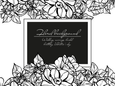 çiçek düğün davetiye kartı