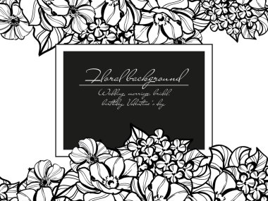 çiçek düğün davetiye kartı