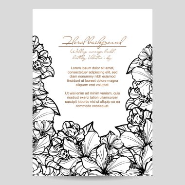 çiçek düğün davetiye kartı