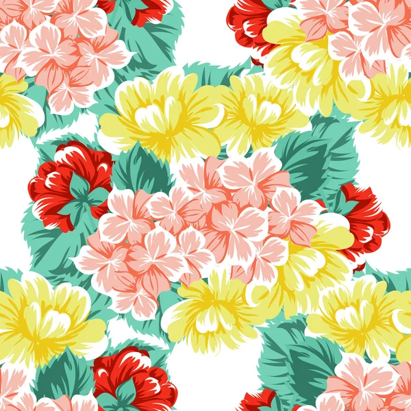 Ornamento floral floreciente — Vector de stock