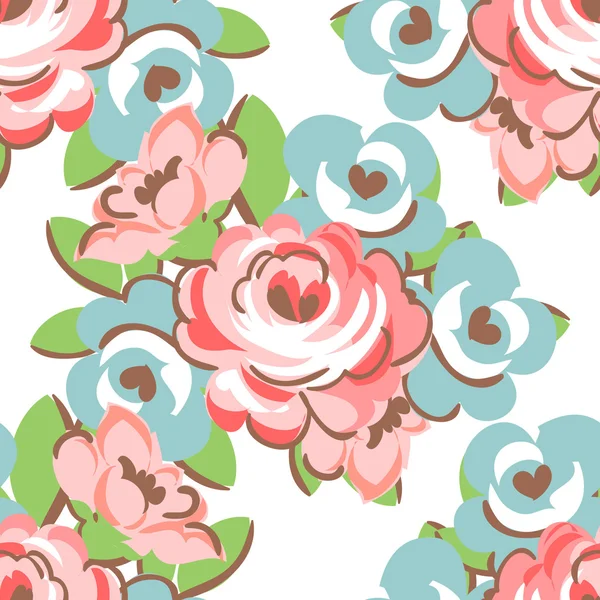 Ornamento floral floreciente — Vector de stock