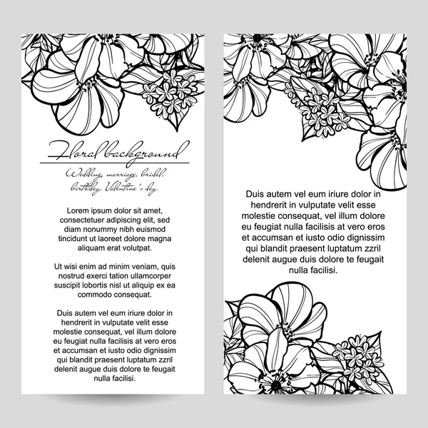 Ensemble de cartes de mariage florales vintage — Image vectorielle