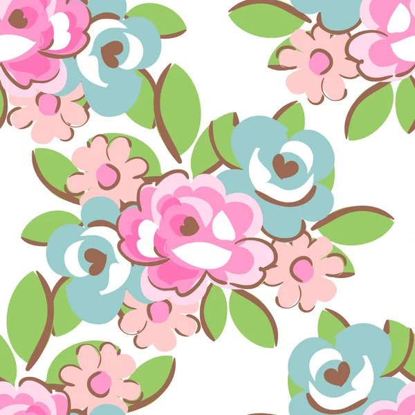 Ornamento floral floreciente — Vector de stock