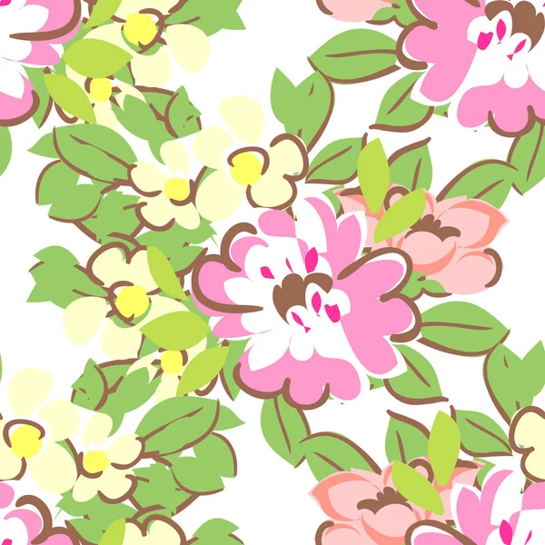 Ornamento floral floreciente — Vector de stock