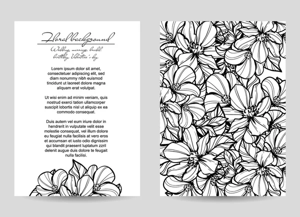 Ornamento floral floreciente — Vector de stock