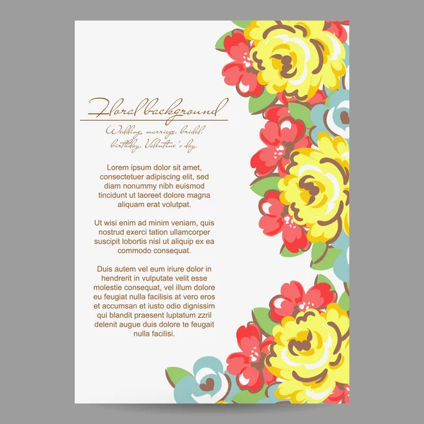 Hermosas flores ornamento — Vector de stock