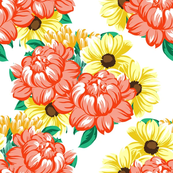 Hermosas flores ornamento — Vector de stock