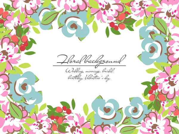 Ornamento floral florescente — Vetor de Stock