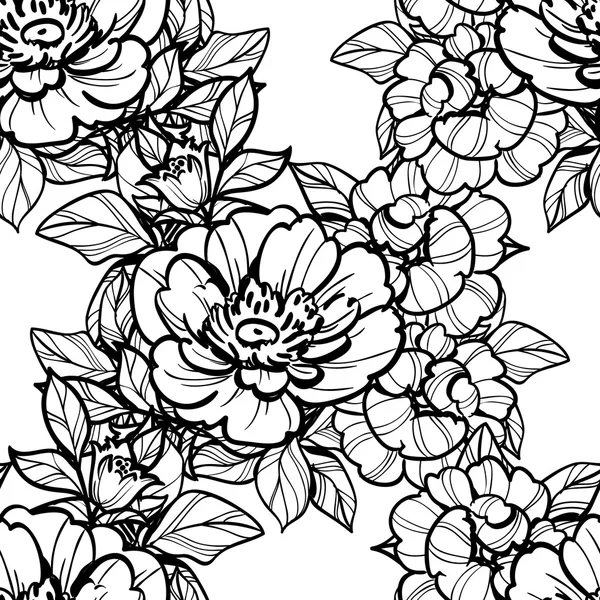 Ornamento floral floreciente — Vector de stock