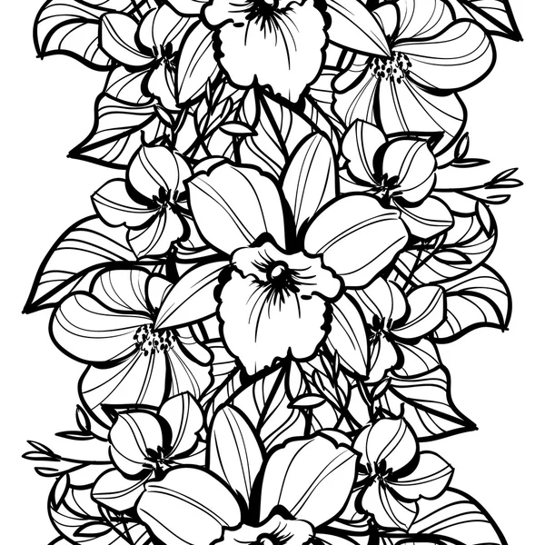 Bloeiende bloemen sieraad — Stockvector
