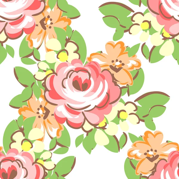 Hermosas flores ornamento — Vector de stock