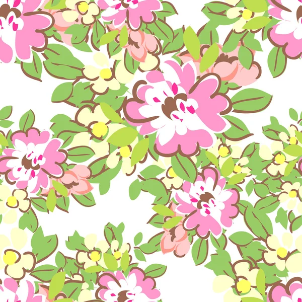 Ornamento floral floreciente — Vector de stock