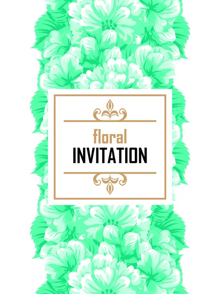 Delicada invitación con flores — Vector de stock