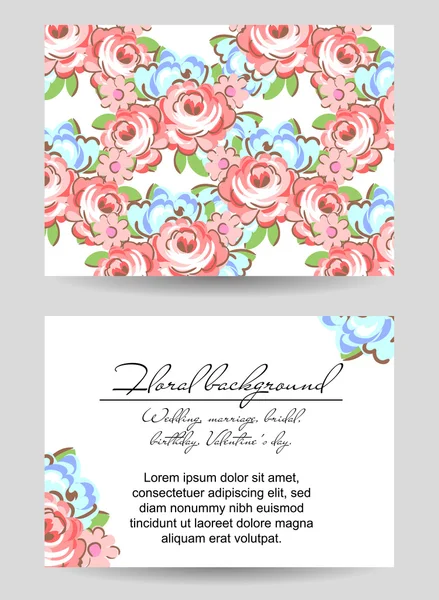 Invitación con hermosas flores — Vector de stock