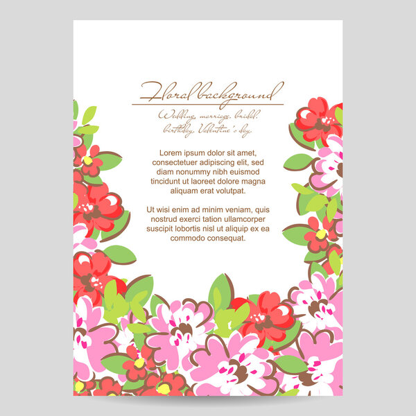 Invitation with beautiful flowers