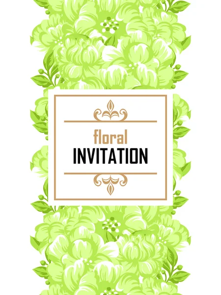 Invitación con hermosas flores — Vector de stock