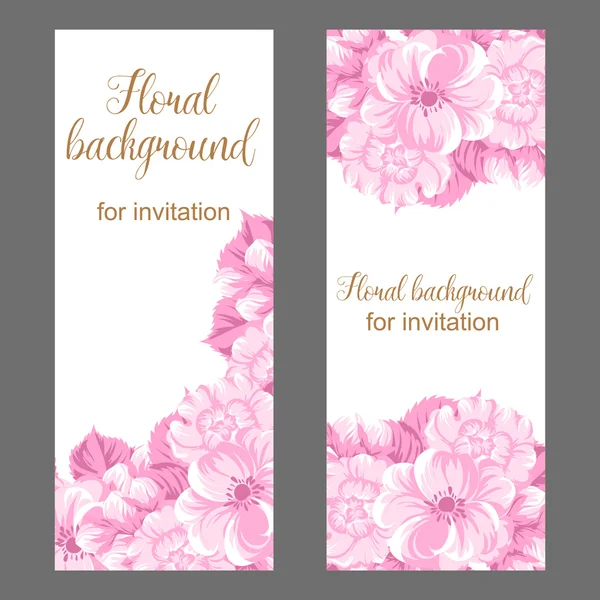 Invitation avec de belles fleurs — Image vectorielle