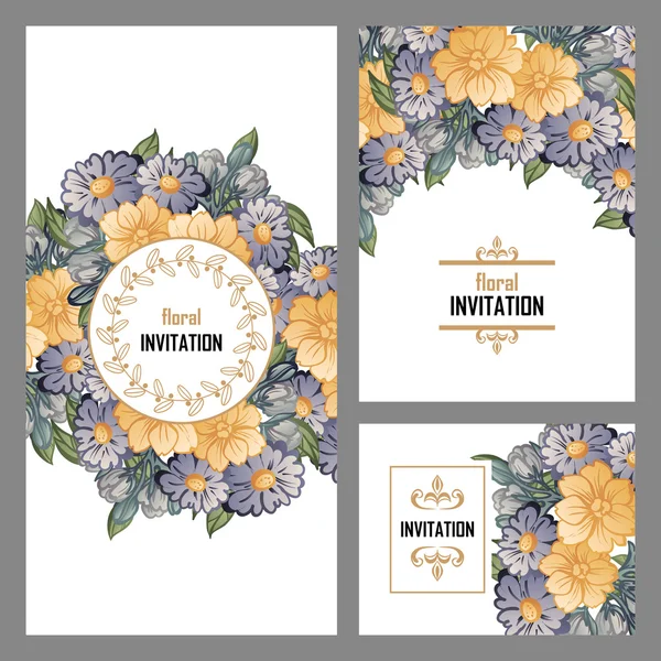 Invitation avec de belles fleurs — Image vectorielle