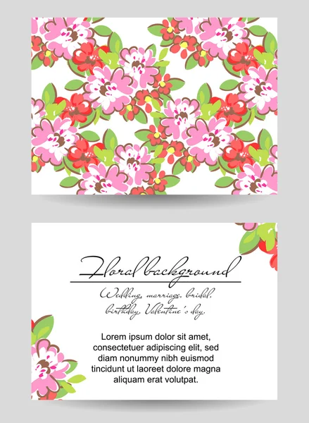 Invitation avec de belles fleurs — Image vectorielle