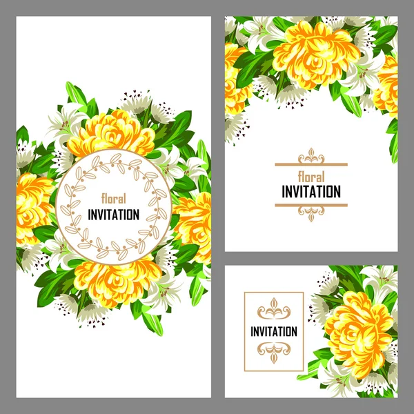 Invitation délicate avec des fleurs — Image vectorielle