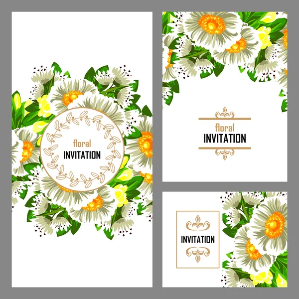 Invitation avec de belles fleurs — Image vectorielle