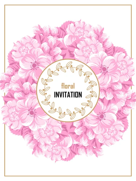 Delicada invitación con flores — Archivo Imágenes Vectoriales