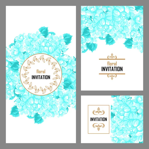 Invitation avec de belles fleurs — Image vectorielle