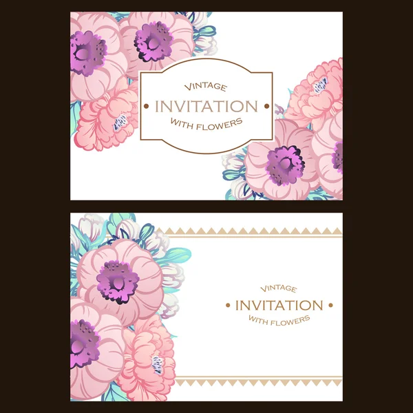 Pozvánka s krásnými květinami — Stockový vektor