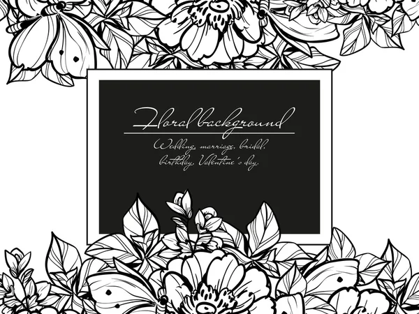 Delicada invitación con flores — Vector de stock