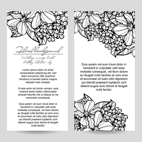 美しい花と招待状 — ストックベクタ