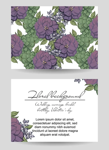 Invitación con hermosas flores — Vector de stock