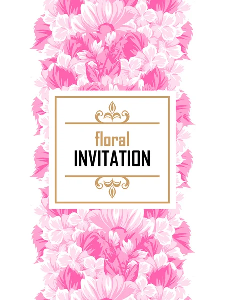 Invitation avec de belles fleurs — Image vectorielle