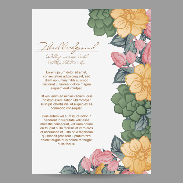 Invitation with beautiful flowers