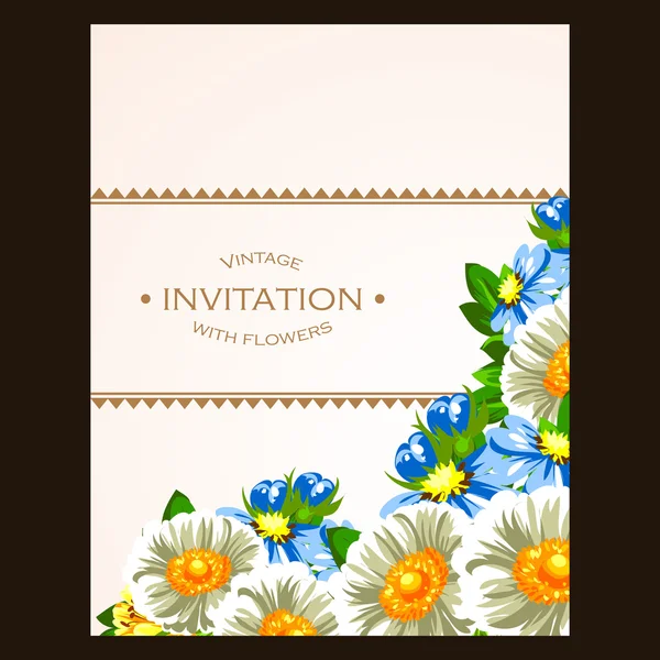 Invitation avec de belles fleurs — Image vectorielle