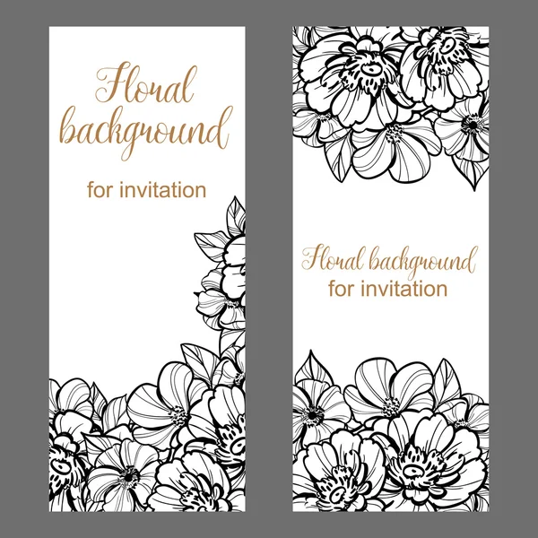 Invitation avec de belles fleurs — Image vectorielle