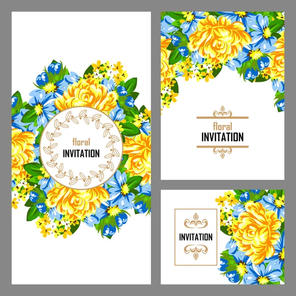 Invitation avec de belles fleurs — Image vectorielle