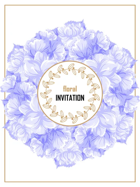 Delicate uitnodiging met bloemen — Stockvector