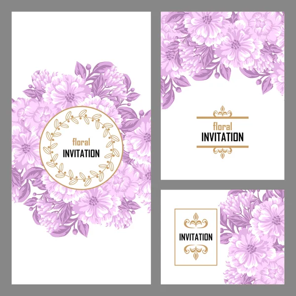 Invitation avec de belles fleurs — Image vectorielle